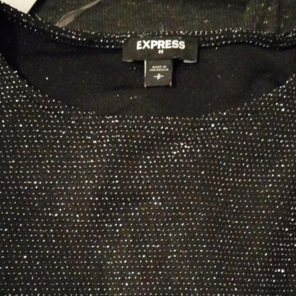 Express Black Top with Silver Sparkle